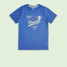 Pantaloons Junior Cobalt Blue Cotton Printed T-Shirt image 1