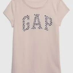 GAP Girls Light Pink Cotton Graphic T-Shirt-image-34