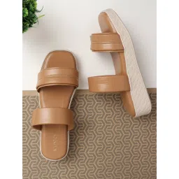 Iconics Women's Camel Casual Wedges image 1