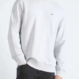 Tommy Hilfiger Silver Grey Cotton Relaxed Fit Sweatshirt image 1