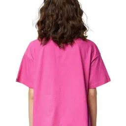 The Souled Store Pink Hot Mess Printed Oversized T-Shirt image 2