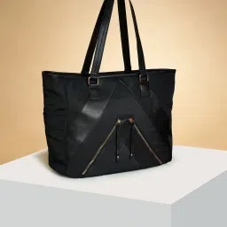 Forever Glam by Pantaloons Black Medium Tote Bag image 1