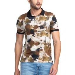 Being Human Brown Regular Fit Printed Polo T-Shirt image 1