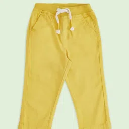 Pantaloons Baby Yellow Cotton Regular Fit Trousers image 1