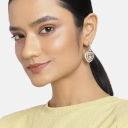 Estele Gold & Rhodium-Plated Drop Earrings with Austrian Crystals for Women image 1