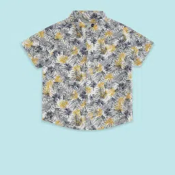 Pantaloons Baby Off-White & Yellow Cotton Printed Shirt image 1