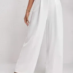 Kotty White Regular Fit High Rise Trousers image 1