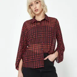 Cover Story Red & Black Check Shirt image 1