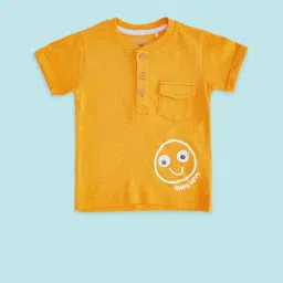 Pantaloons Baby Yellow Cotton Printed T-Shirt image 1