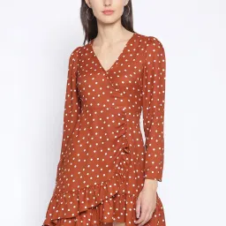 Oxolloxo Rust Printed A Line Dress image 1