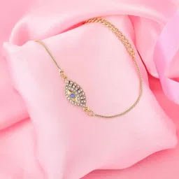 Estele Gold-Plated Sacred Evil Eye Bracelet with Crystals & Enamel for Women image 1