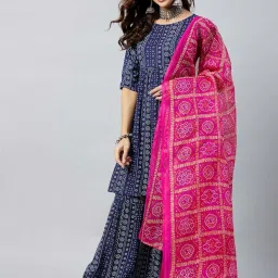 Inweave Pink Cotton Printed Dupatta image 1