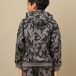 Kidsville Boys Black Batman Oversized Hoodie image 2