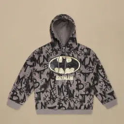 Kidsville Boys Black Batman Oversized Hoodie image 5