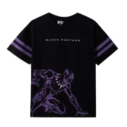 The Souled Store Kids Black Cotton Printed T-Shirt-image-14