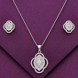 Kai Jewel Sterling Rhapsody of Radiance Pendant with Chain & Earrings Set for Women-picture-22