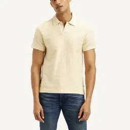Levi's Beige Cotton Slim Fit Texture Polo T-Shirt-picture-19
