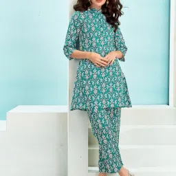 SELVIA Blue & White Printed Co-Ord Set image 1