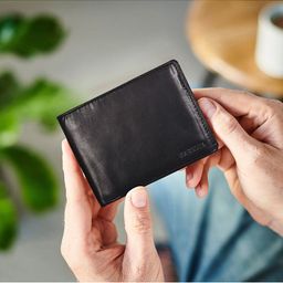 Sassora Men Black Leather Two Fold Wallet-picture-41