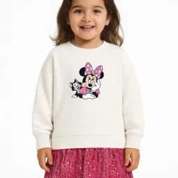 Nauti Nati Girls White & Pink Cotton Printed Dress-picture-26