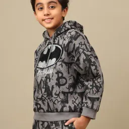 Kidsville Boys Black Batman Oversized Hoodie image 3