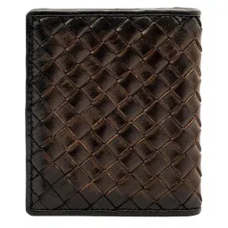 Eske Brown Textured Bi-Fold Wallet for Men image 3