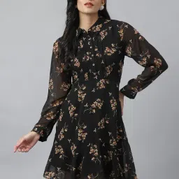 Latin Quarters Black Polyester Regular fit Printed Dress-picture-0