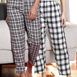 Kryptic White & Dark Blue Cotton Relaxed Fit Printed Lounge Pant - Pack of 2-picture-30