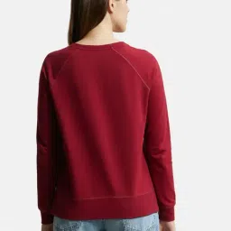Jockey AW67 Women's Super Combed Cotton Rich French Terry Sweatshirt with Raglan Sleeve Styling image 3