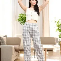 Kryptic White & Tan Cotton Relaxed Fit Printed Lounge Pant - Pack of 2 image 5