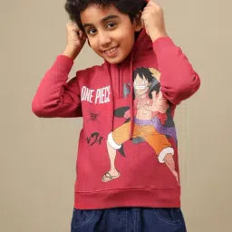 Kidsville Boys Red Printed Hoodie image 3