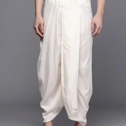 Manyavar Men Off-White Solid Dhoti Pants image 1