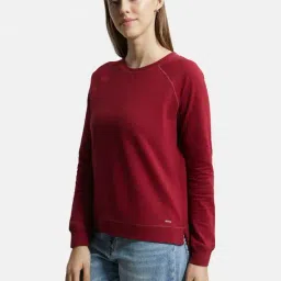 Jockey AW67 Women's Super Combed Cotton Rich French Terry Sweatshirt with Raglan Sleeve Styling image 5