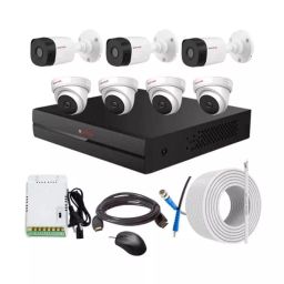 CP PLUS CCTV Combo Kit 2.4 MP Indoor & Outdoor with 8 Channel DVR, 4 Dome 3 Bullet Camera, 8 Channel SMPS, 70 m Copper Cable & Connectors-picture-1