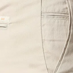 Basics Comfort Fit Oatmeal Beige Pure Cotton Twill Shorts image 4