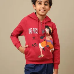 Kidsville Boys Red Printed Hoodie-picture-27