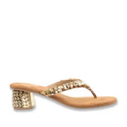 Metro Women's Antique Gold Thong Sandals image 2