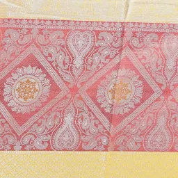 Banarasi Silk Works Yellow Silk Woven Saree With Unstitched Blouse image 5