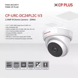 CP PLUS CCTV Combo Kit 2.4 MP Full HD Audio Indoor & Outdoor with 8 Channel DVR 8 Dome Camera, 8 Channel SMPS, 70 m Copper Cable 500 GB HDD & Connectors image 3