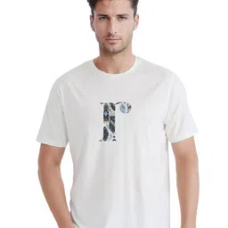 RARE RABBIT Men Graphic Printed Round Neck Cotton T-shirt image 1