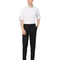 celio celio* Black Slim Fit Flat Front Trousers image 5