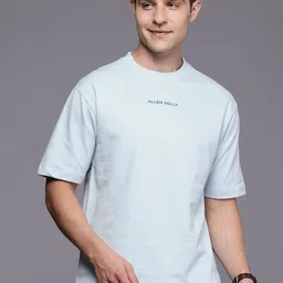 Allen Solly Pure Cotton Brand Logo Printed Relaxed Fit T-shirt-picture-36