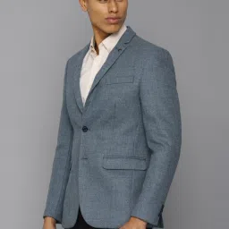Allen Solly Grey Slim Fit Texture Blazer image 3
