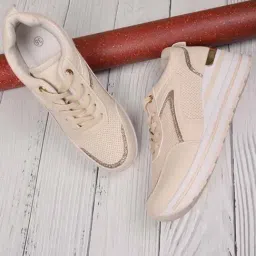 Jove Women's Beige Casual Sneakers-picture-34