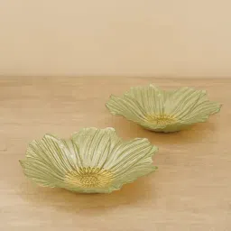 Pure Home and Living Green Glass Textured Serving Bowls-picture-90