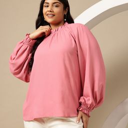 Sztori Plus Size Puff Sleeve Top-picture-40