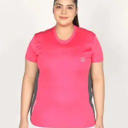 Chkokko Pink & Grey Plain T-Shirt-image-73