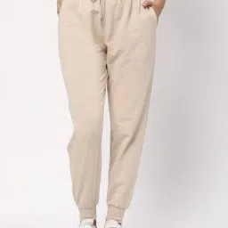 R&B Beige Cotton Mid Rise Joggers-picture-27
