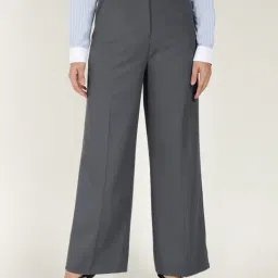 Hancock Dark Blue Regular Fit High Rise Trousers-picture-11