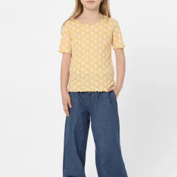KIDS ONLY Yellow Printed T-Shirt image 4